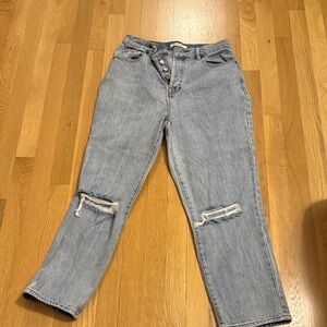PacSun Light Blue Distressed Straight Leg Jeans